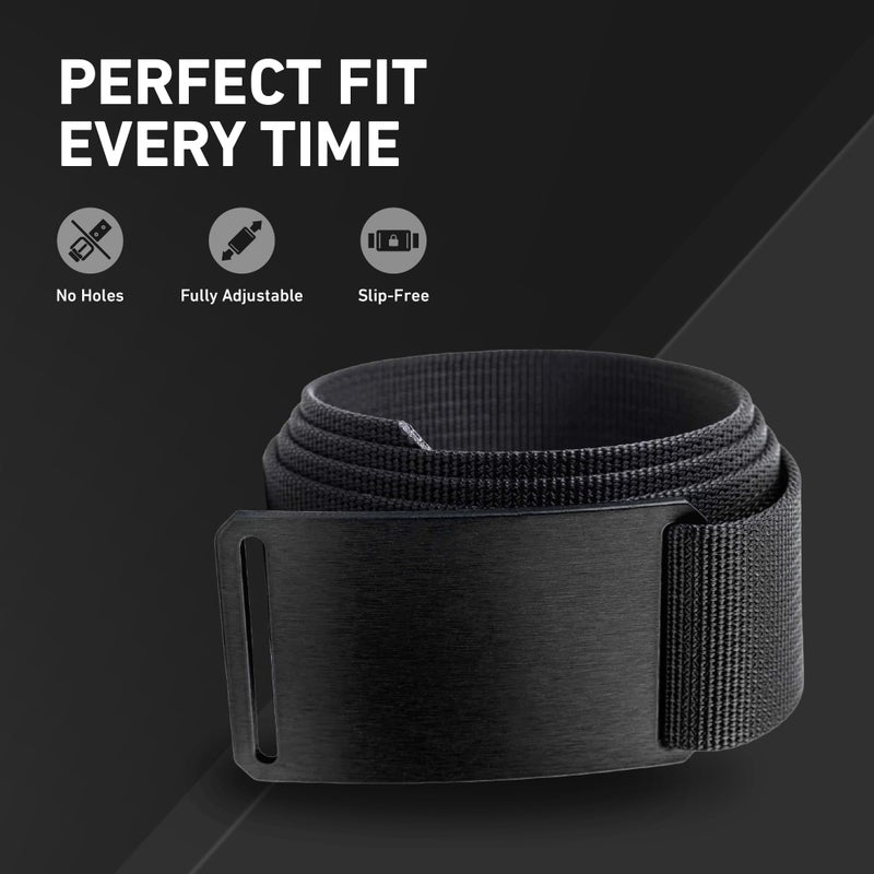 GRIP6 Ninja Nylon Belt â€“ Heavy-Duty Tactical Belt for Men & Women â€“ Adjustable Design with Aluminum Buckle â€“ Men's Accessories for Golf, EDC, and Casual Wear â€“ Made in the USA â€“ Large (36-38), Jet - Image 3